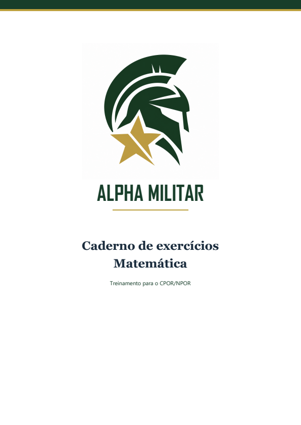 Capa: Matemática CPOR/NPOR — Banco de Exercícios